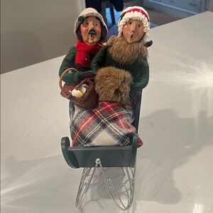 Festive Holiday Couple Sleigh Decor
